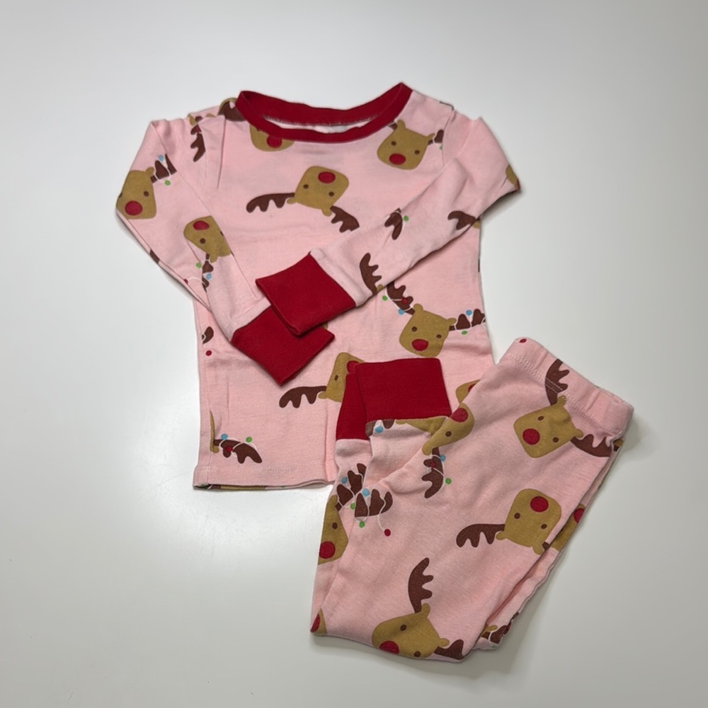 Falls Creek- Pink Reindeer Kids Pajamas